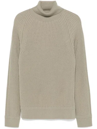 Zanone Ribbed Sweater In Green