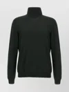 Zanone Ribbed Turtleneck Sweater Long Sleeves In Black