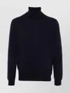 Zanone Turtleneck Sweater With Ribbed Cuffs And Hem In Blue