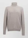 Zanone Wool Turtleneck Sweater With Classic Knit Texture In Gray