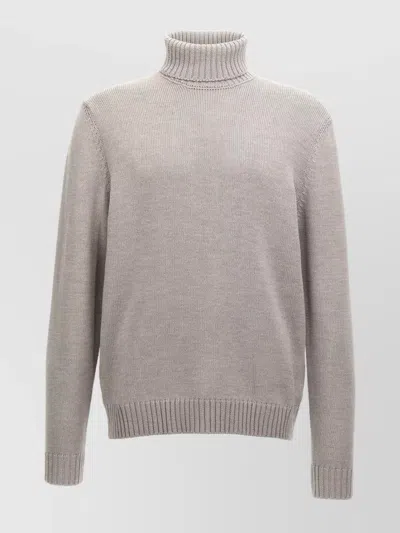 ZANONE RIBBED TURTLENECK SWEATER LONG SLEEVES