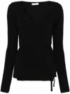 Zanone Ribbed Wool Blend Wallet Sweater In Black