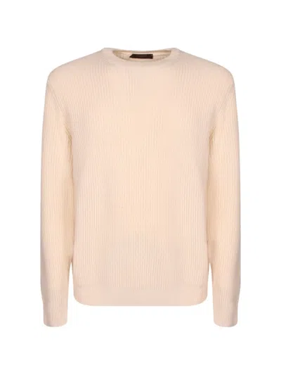 Zanone Ribbed-knit Sweater In Neutral