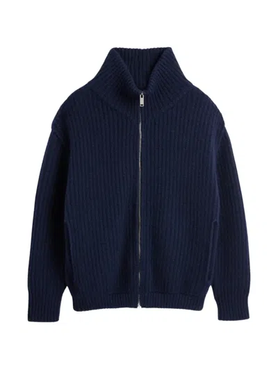 Zanone Ribbed-knit Zip-up Cardigan In Multi