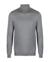 Zanone Roll-neck Fine-knit Jumper In Grey