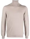 Zanone Roll-neck Fine-knit Jumper In Neutrals