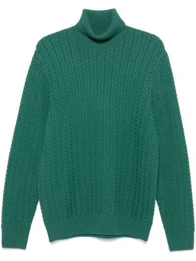 Zanone Roll-neck Sweater In Green