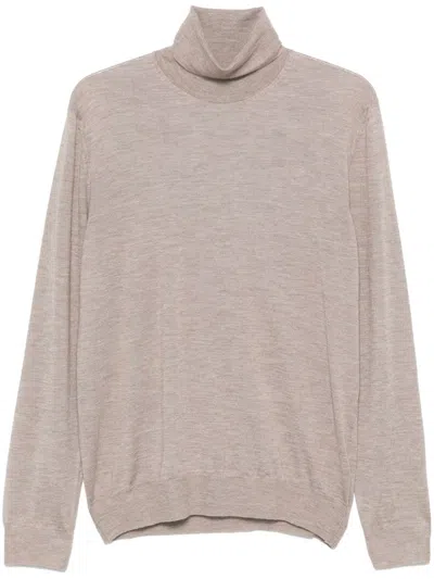 Zanone Roll-neck Sweater In Neutrals