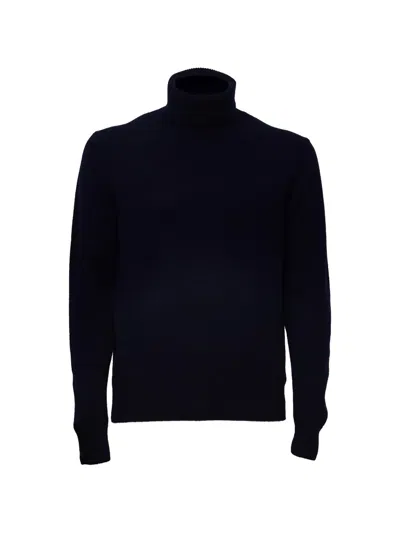 Zanone Slim Fit Long Sleeve Turtleneck In Black