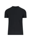 Zanone Round Neck Black Cotton T-shirt In Black