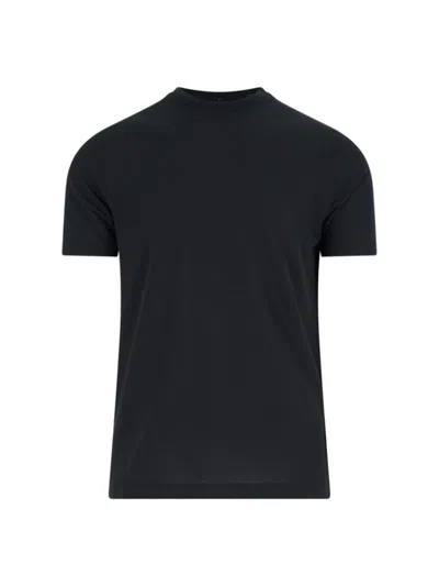 ZANONE ROUND NECK BLACK COTTON T-SHIRT