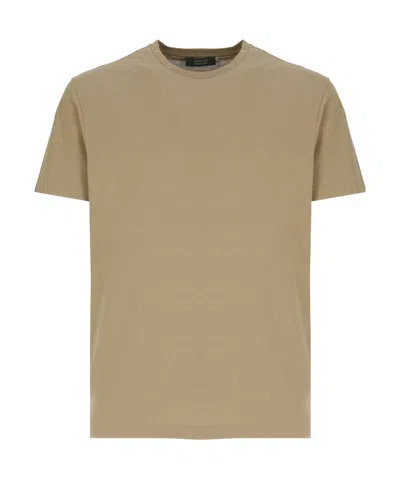 Zanone Round Neck T-shirt In Nude