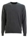Zanone Round-neck Wool-cashmere Sweater In Gray