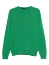 Zanone Round-neck Wool Sweater In Green