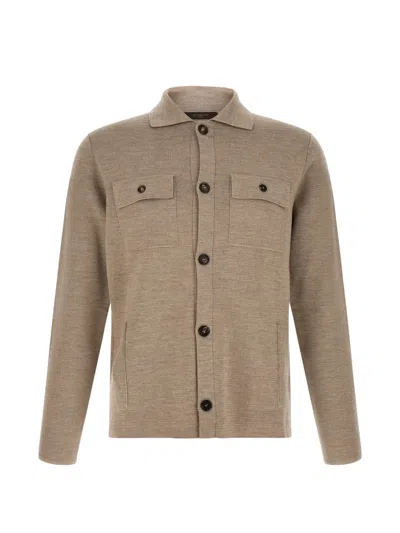 Zanone Saharan Flap-pocket Cardigan In Brown
