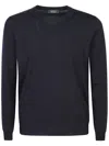 Zanone Knit V Neck Sweater In Multicolor