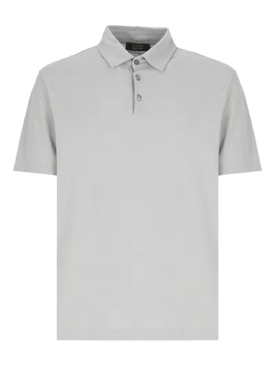 Zanone Short-sleeve Cotton Polo Shirt In Gray