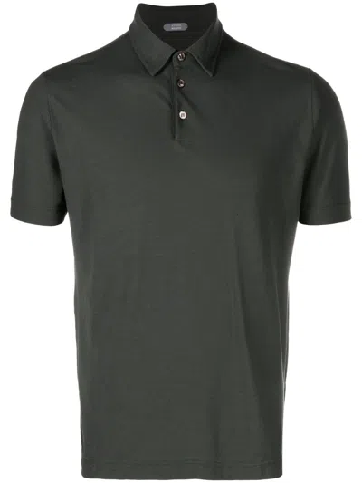 Zanone Short-sleeve Cotton Polo Shirt In Green