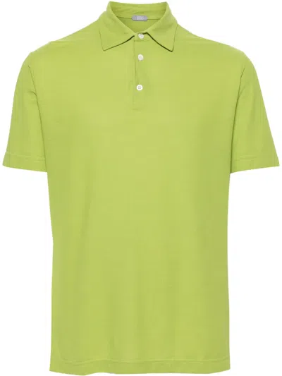 Zanone Short-sleeve Cotton Polo Shirt In Green