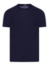 Zanone Regular-fit Cotton Knit Sweater With Ribbed Trims In Azul