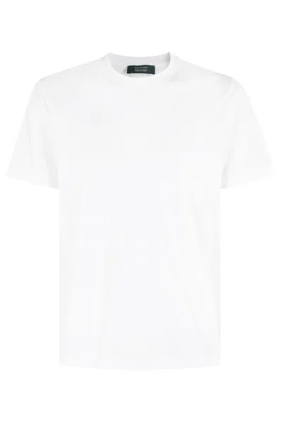 Zanone Short-sleeve Cotton T-shirt With Round Neckline In White
