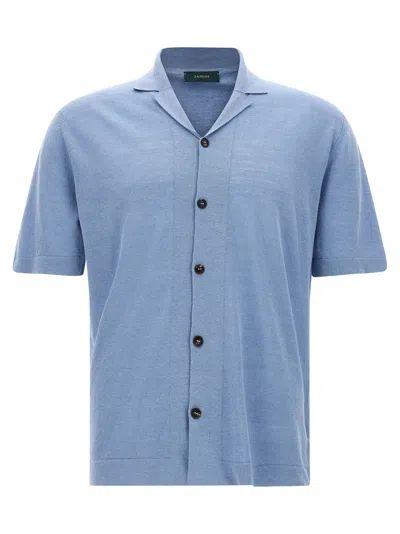 ZANONE SHORT SLEEVE SHIRT SHIRT, BLOUSE LIGHT BLUE