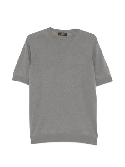 Zanone Short-sleeve T-shirt In Gray