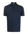 Zanone Icecotton Polo Shirt With Lateral Slits In Blue