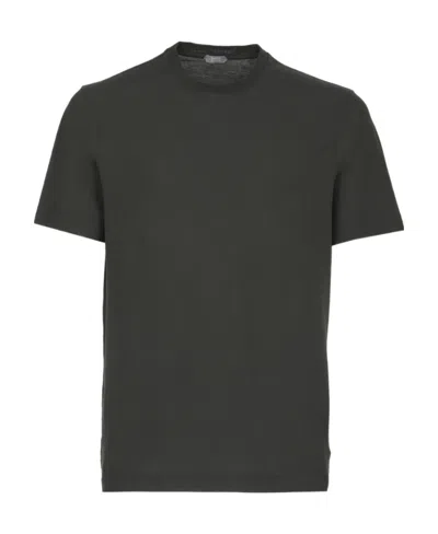 Zanone Crewneck Short-sleeved T-shirt In Gray
