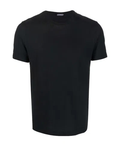 Zanone Short-sleeved Cotton T-shirtshort-sleeved Cotton T-shirt In Black