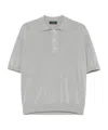 Zanone Classic Grey Cotton T-shirt With Buttoned Placket In Gray