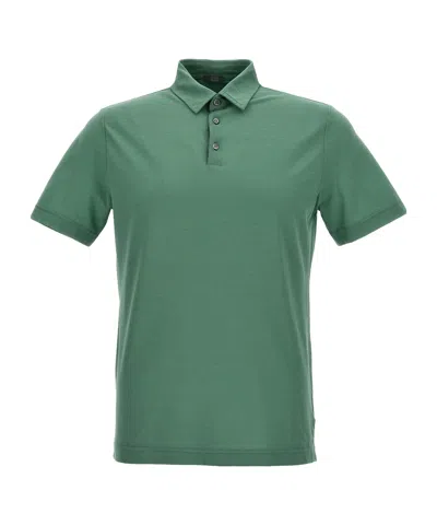 Zanone Short-sleeved Polo Shirt In Green