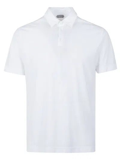 Zanone Short-sleeved Polo Shirt With Traditional Collar In White