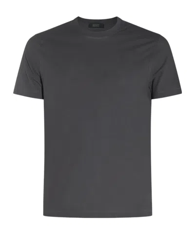 Zanone Short-sleeved T-shirt In Black