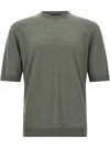 Zanone Short Sleeve Sweater In Green