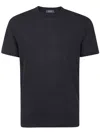 Zanone Blue Cotton T-shirt In Black