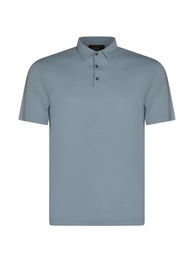 Zanone Short Sleeves Polo Shirt In Blue