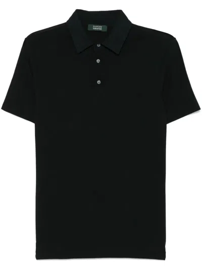 Zanone Short Sleeves Polo Shirt Clothing In Black