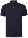 Zanone Icecotton Polo Shirt With Lateral Slits In Blue