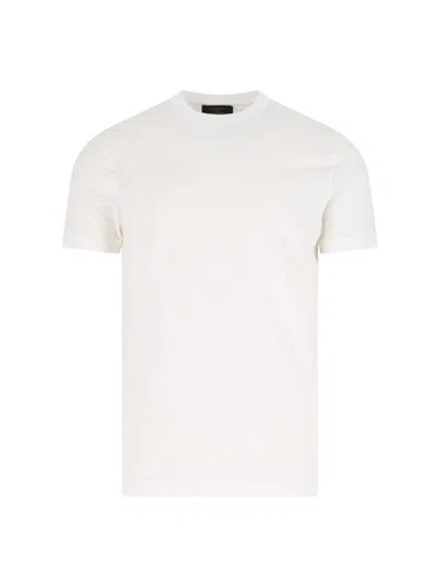 Zanone Short-sleeve Crew Neck T-shirt In Smooth Cotton Fabric In Multi