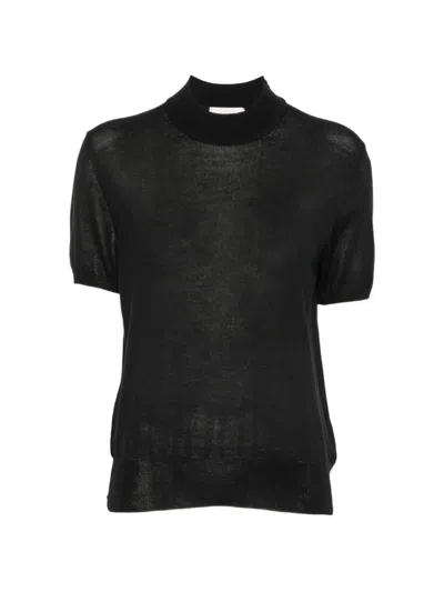 Zanone Short-sleeve Sweater In Black
