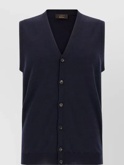 ZANONE SLEEVELESS V-NECK RIBBED KNIT VEST