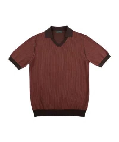Zanone Slim-fit Cotton Crêpe Polo Shirt In Red