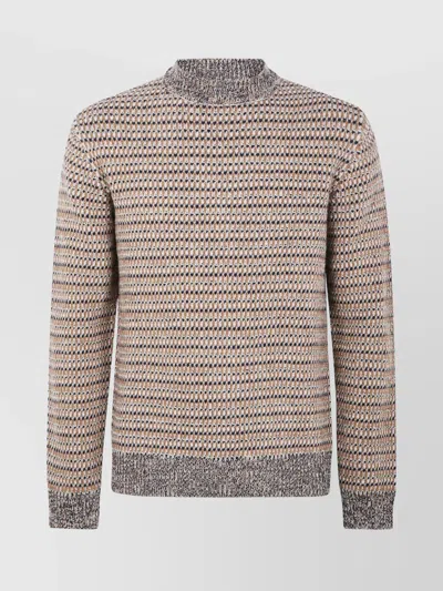 Zanone Round Neck Slim Fit Sweater Clothing In Brown