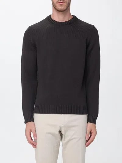 Zanone Slim Fit Crewneck Jumper In Pure Virgin Wool In Black