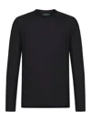Zanone Slim Fit Crewneck Long Sleeve T-shirt In Black