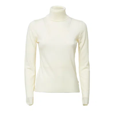 Zanone Slim Fit Fine Wool Turtleneck Sweater In White