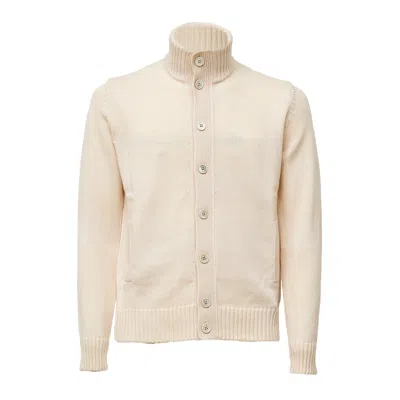 Zanone Slim Fit High Stand Collar Cardigan In Neutral