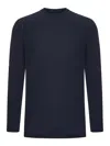 Zanone Slim Fit Long-sleeved Ice Cotton T-shirt In Blue