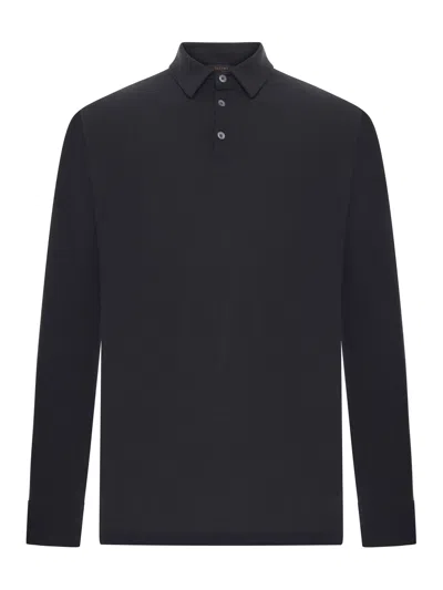 Zanone Slim Fit Polo In Ice Cotton In Blue